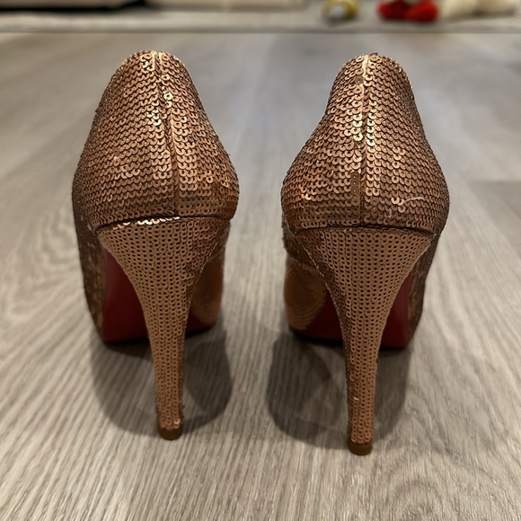 Christian Louboutin Very Prive Sequin Peep Toe Pumps - Picture 5 of 8